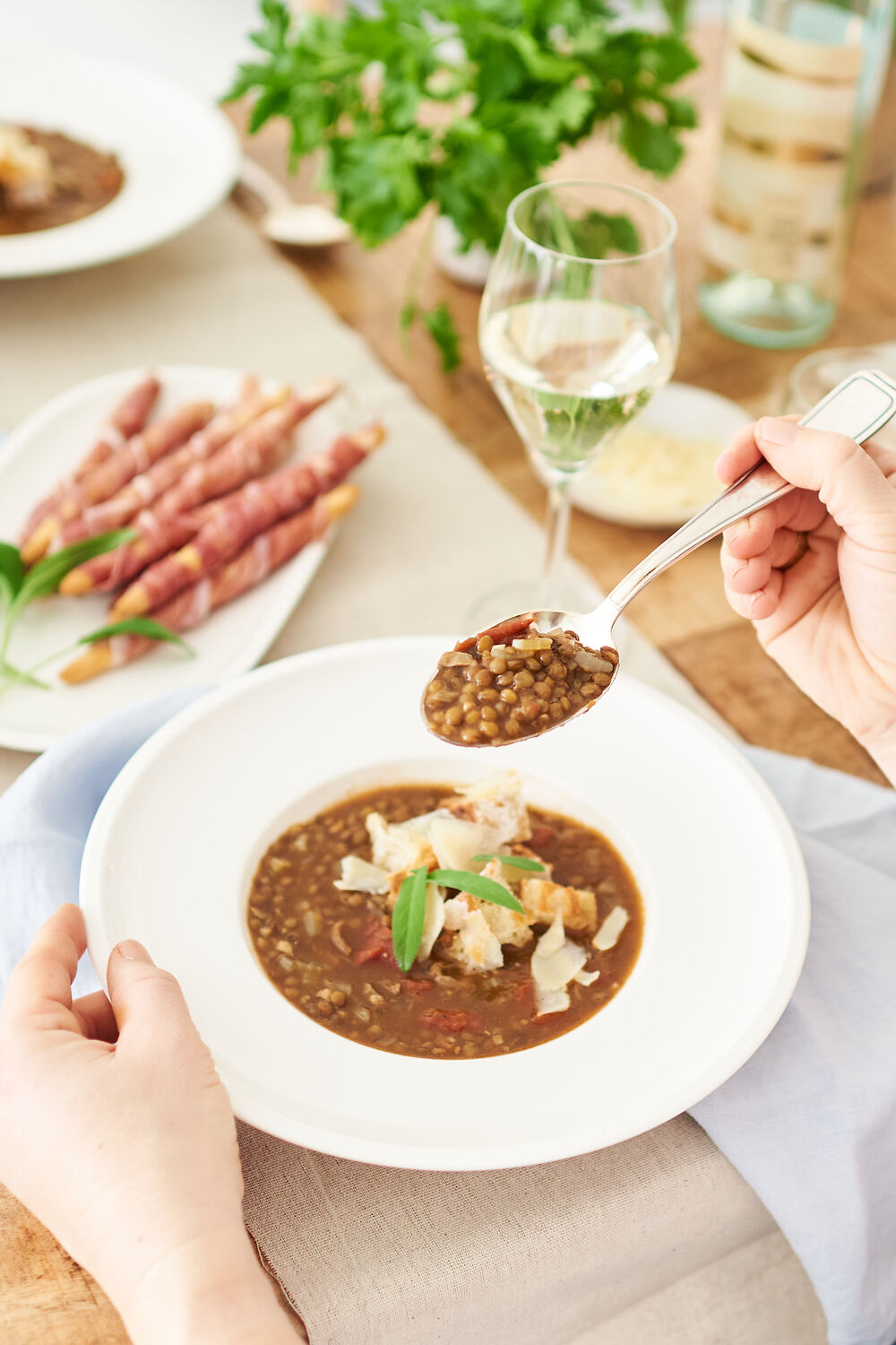 Italiensk linsesuppe - Minestra di lenticche
